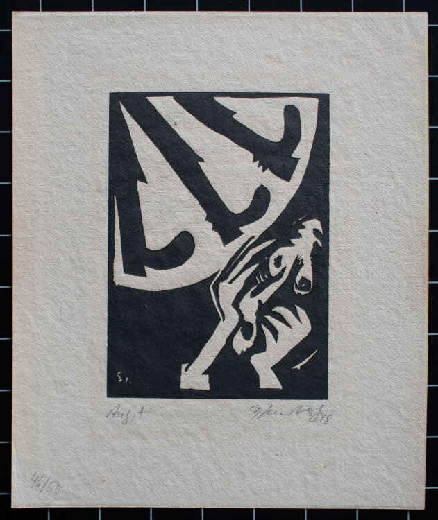 Herbert Sandberg - Angst - 1918 - Holzschnitt