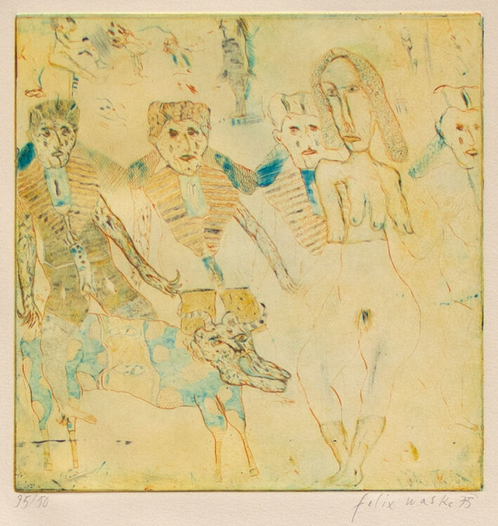 Felix Waske - Ägypten - 1975 - Farbradierung