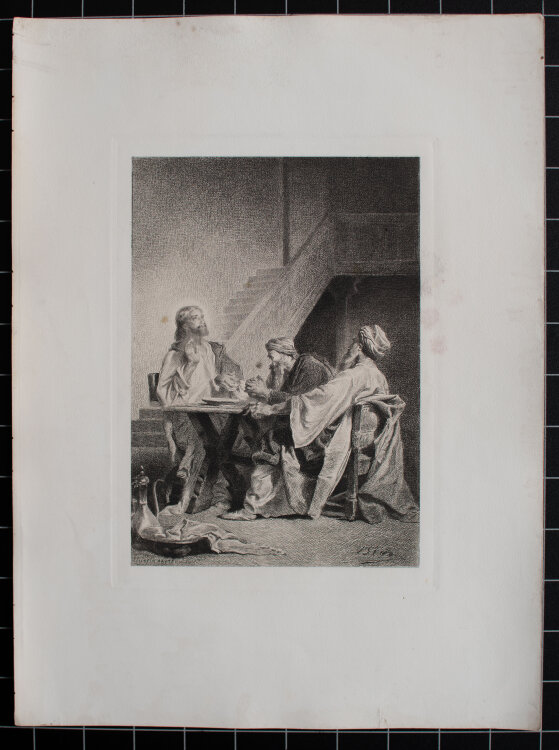 Alexandre Bida nach - Jesus in Emmaus - o.J. - Radierung