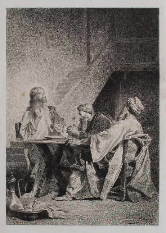 Alexandre Bida nach - Jesus in Emmaus - o.J. - Radierung