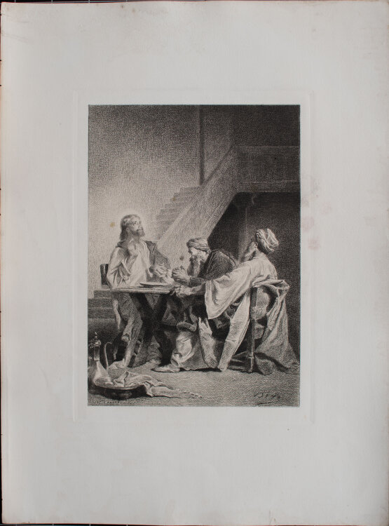 Alexandre Bida nach - Jesus in Emmaus - o.J. - Radierung