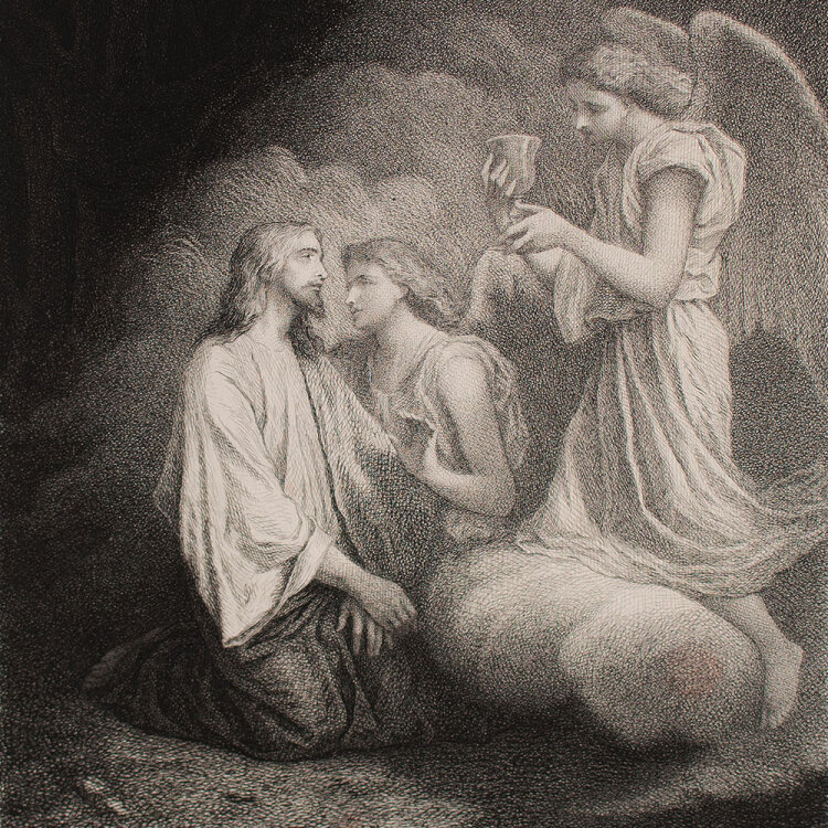 Alexandre Bida nach - Jesus im Garten Gethsemane - o.J. - Radierung