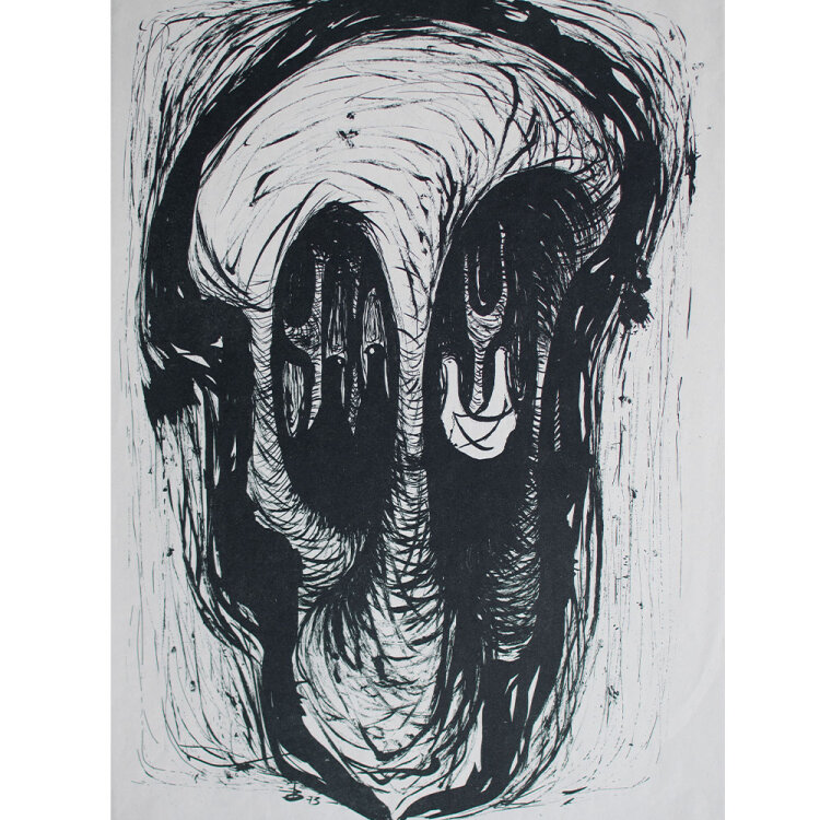 Theo Balden - Schädel - 1973 - Lithografie