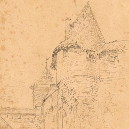 Georg Schmidt - Stadtmauer, Nürnberg - 1894 - Zeichnung