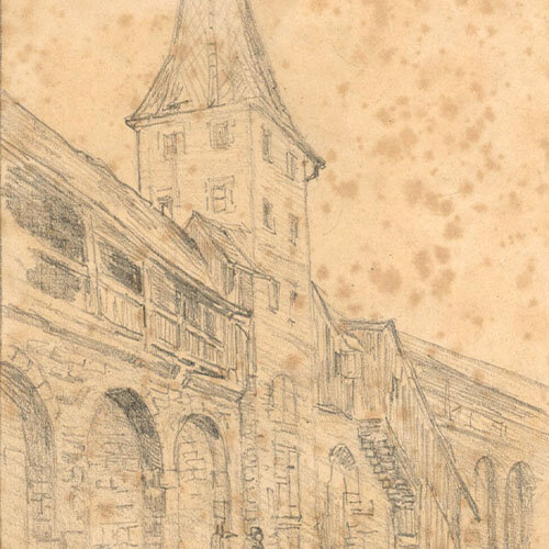 Georg Schmidt - Stadtmauer, Nürnberg - 1894 - Zeichnung
