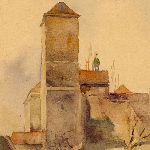 Georg Schmidt - Heidenturm - o.J. - Aquarell
