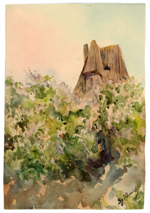 Georg Schmidt - Stadtmauer, Nürnberg - 1919 - Aquarell