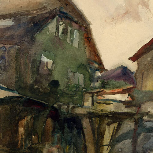 Georg Schmidt - Hausansicht - o.J. - Aquarell