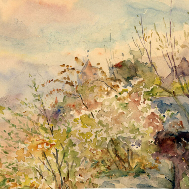 Georg Schmidt - Abstrahierte Stadtansicht - o.J. - Aquarell