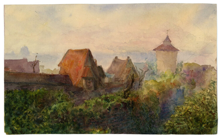 Georg Schmidt - Dachansicht - o.J. - Aquarell