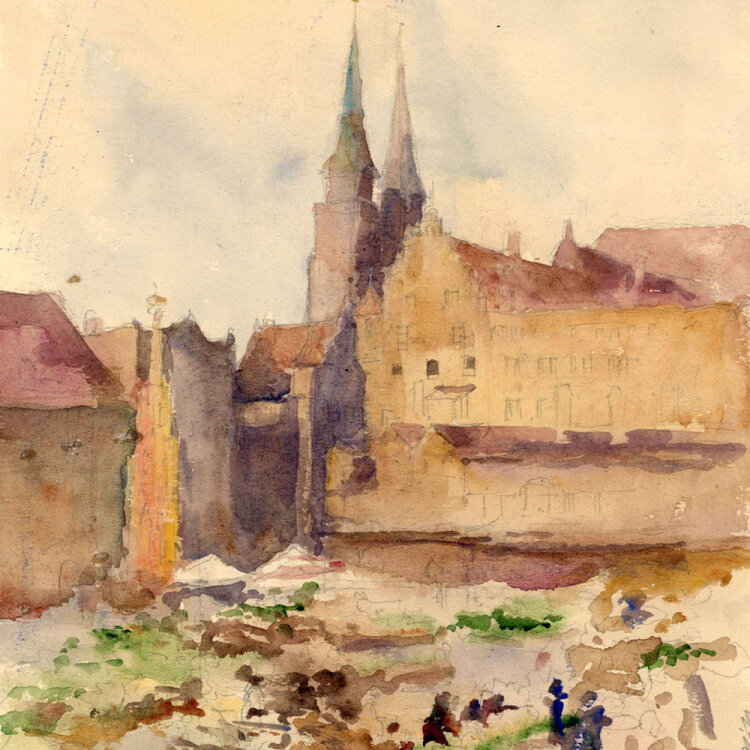 Georg Schmidt - Hauptmarkt - 1905 - Aquarell
