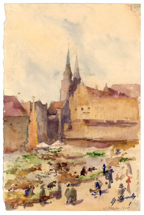 Georg Schmidt - Hauptmarkt - 1905 - Aquarell
