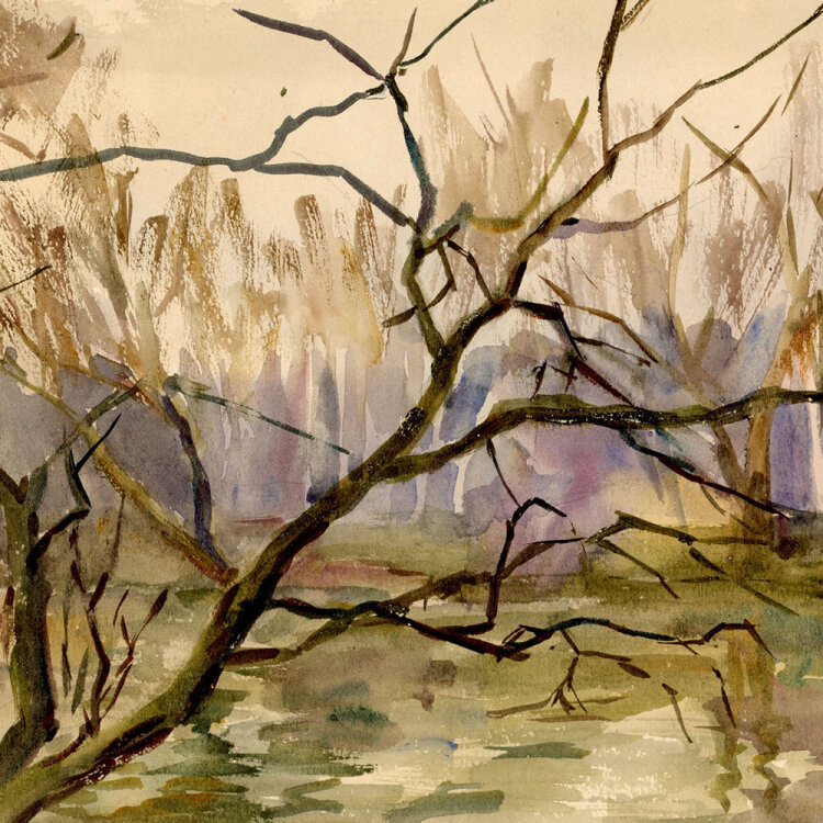 Georg Schmidt - An den Pegnitz - 1908 - Aquarell