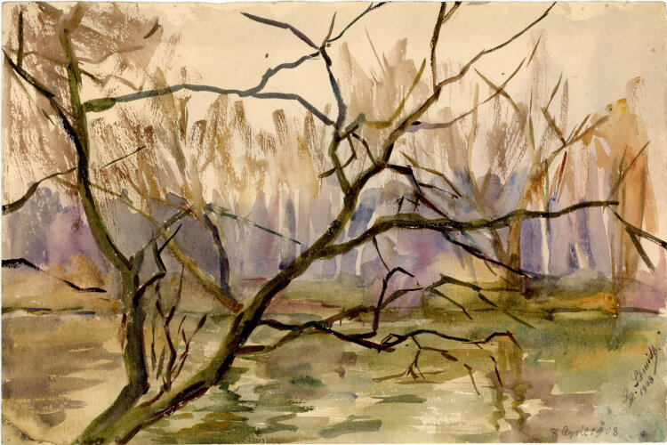 Georg Schmidt - An den Pegnitz - 1908 - Aquarell