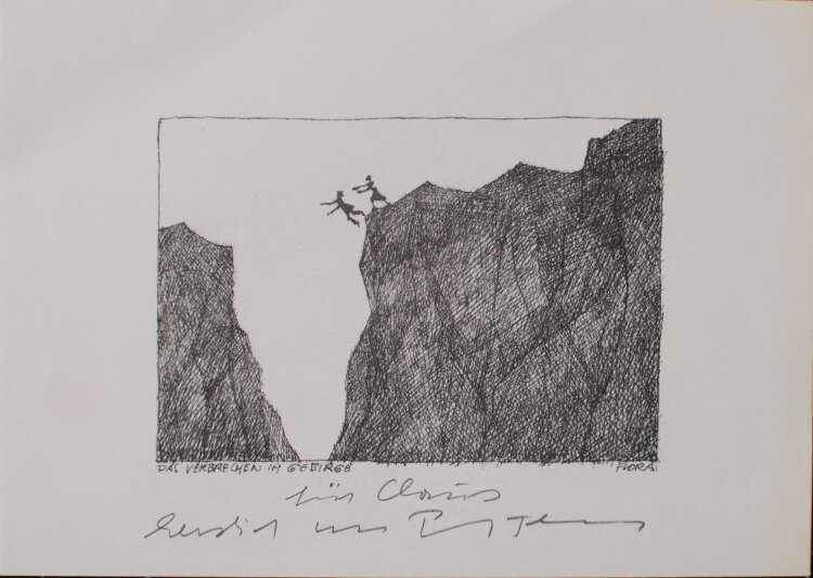 Paul Flora - Das Verbrechen im Gebirge - o.J. - Druck
