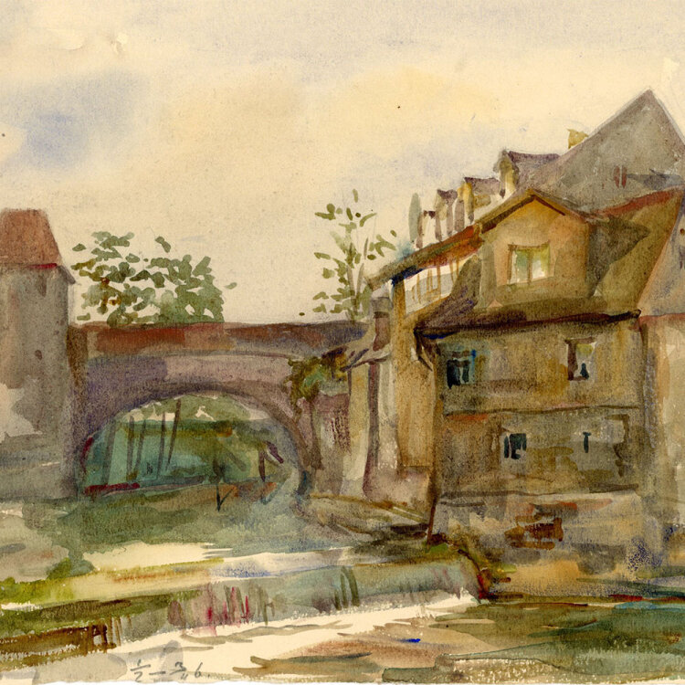 Georg Schmidt - Henkerhausbrücke - 1905 - Aquarell