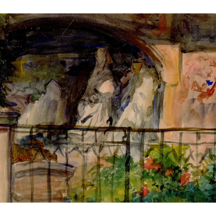 Georg Schmidt - Grabdenkmal, St. Johannis Friedhof - o.J. - Aquarell