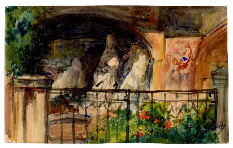 Georg Schmidt - Grabdenkmal, St. Johannis Friedhof - o.J. - Aquarell