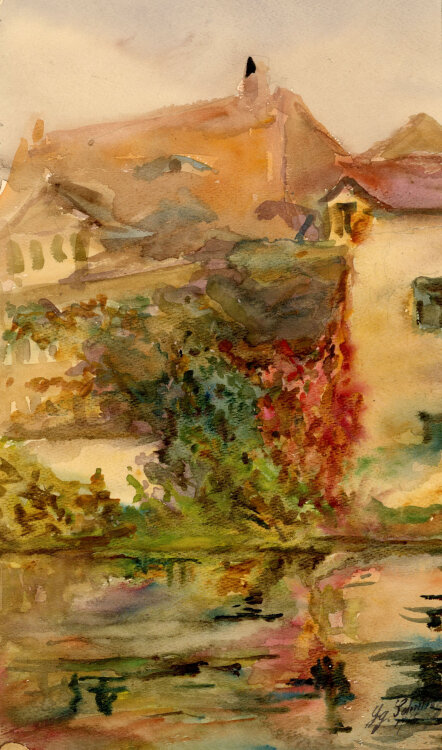 Georg Schmidt - An den Pegnitz - 1915 - Aquarell