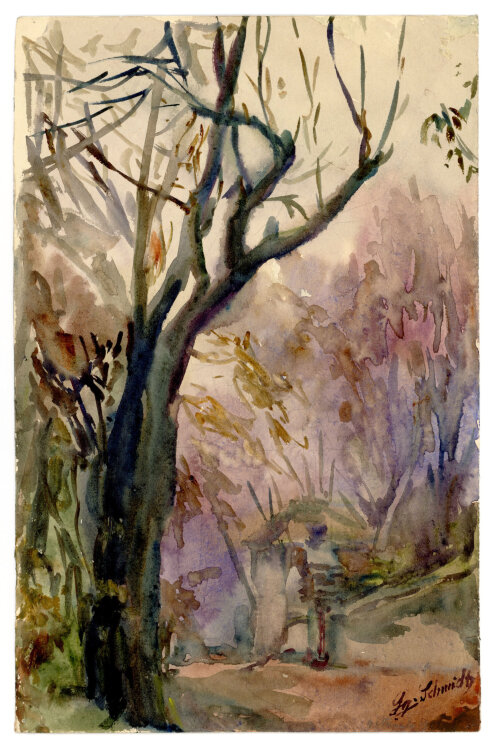 Georg Schmidt - Fluß im Wald - 1908 - Aquarell