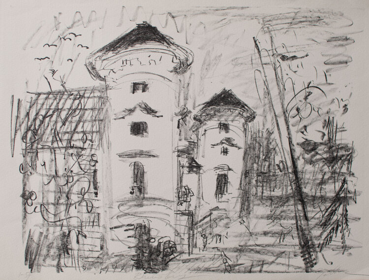 Dieter Goltzsche - Schloß Rheinsberg - o.J. - Lithografie