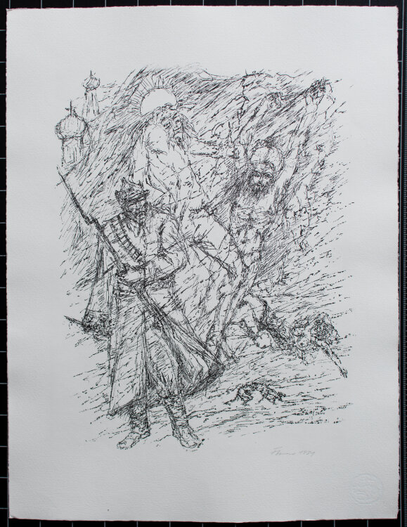 Fritz Cremer - Sechs Lithografien zu Alexander Bloks Poem Die Zwölf" - 1981 - Lithografie"