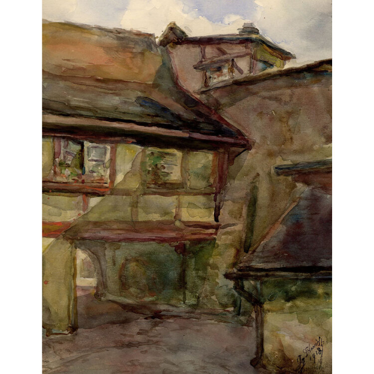 Georg Schmidt - Wohnhaus - 1918 - Aquarell