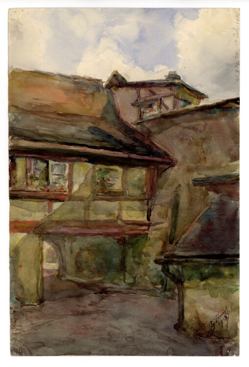 Georg Schmidt - Wohnhaus - 1918 - Aquarell