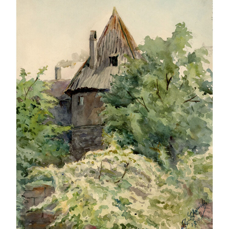 Georg Schmidt - Kaiserburg Turm - 1914 - Aquarell