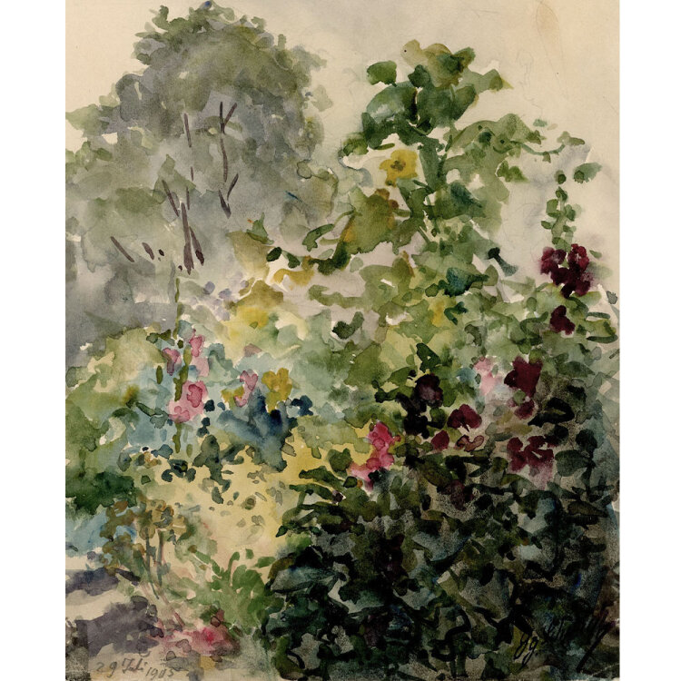 Georg Schmidt - Gartenblick - 1905 - Aquarell