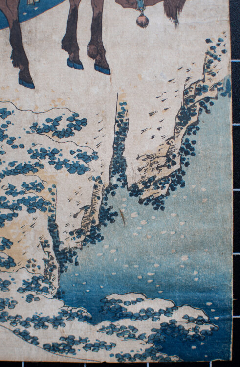 Katsushika Hokusai - Reiter im Schnee/ Der chinesische Dichter Su Dongpo - 1834 - Farbholzschnitt