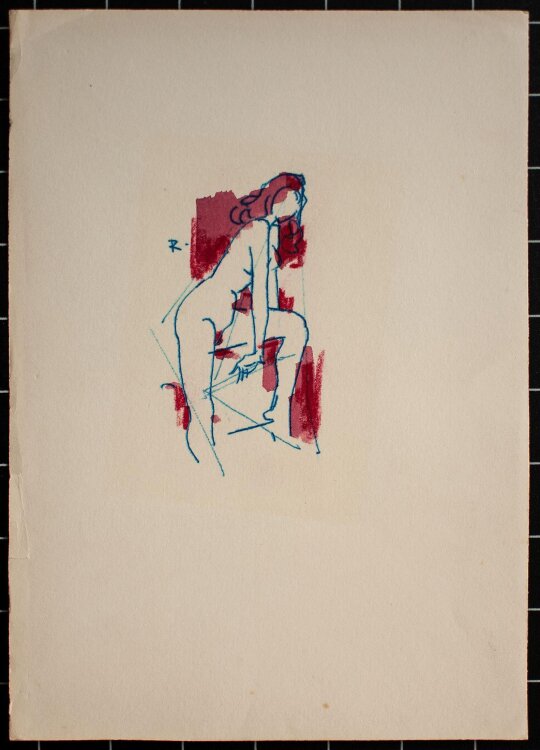 Bruno Ramin - Weiblicher Akt - aquarellierte Tuschezeichnung - o. J.