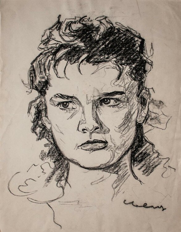 Fritz Bley - Weibliches Porträt - Zeichnung - o. J.
