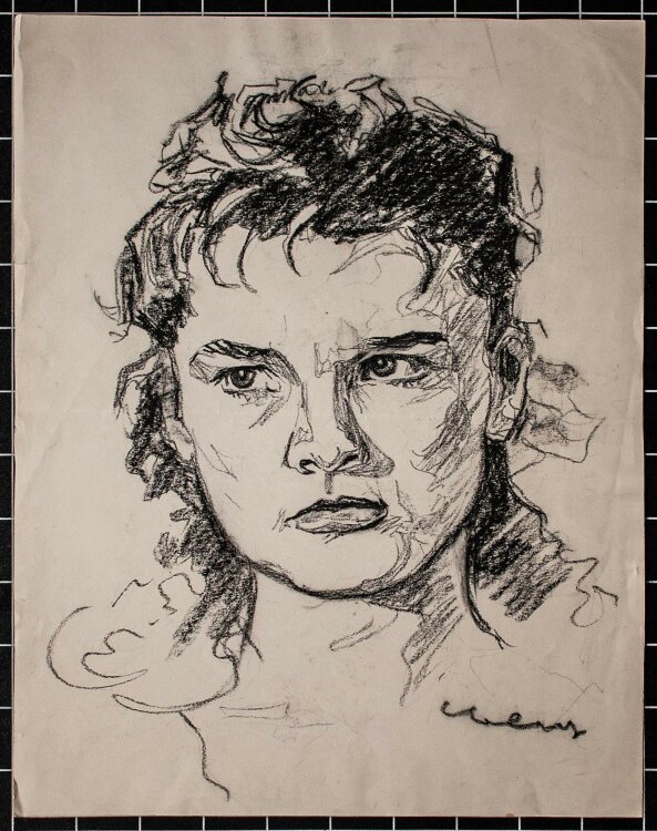 Fritz Bley - Weibliches Porträt - Zeichnung - o. J.