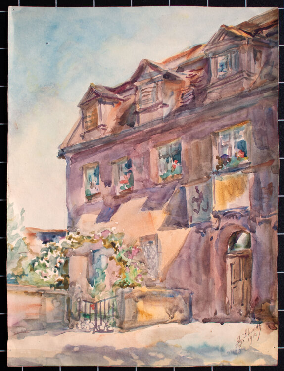 Georg Schmidt - Hausansicht - 1910 - Aquarell