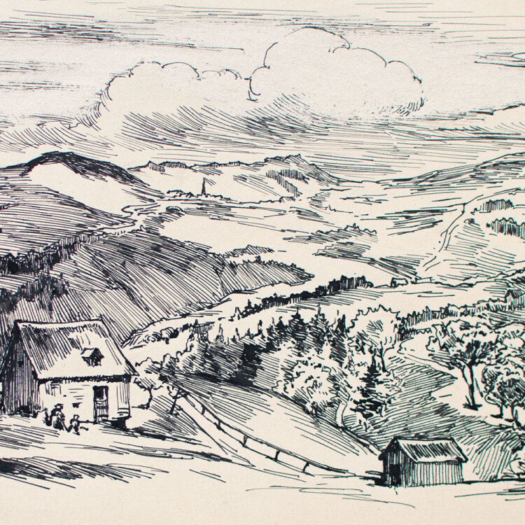 Georg Schmidt - Tallandschaft - 1892 - Zeichnung