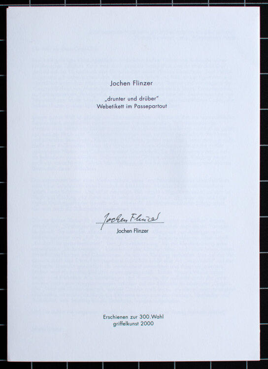 Jochen Flinzer - drunter und drüber - 2000 - Webetikett