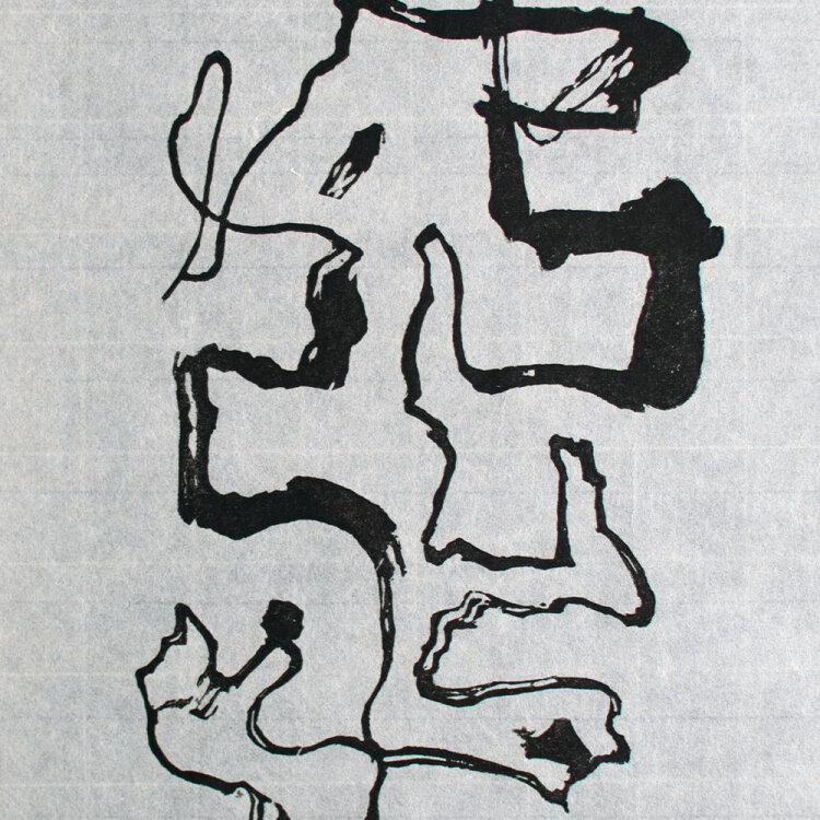 Raoul Hausmann - Abstrakte Linie - um 1950 - Holzschnitt