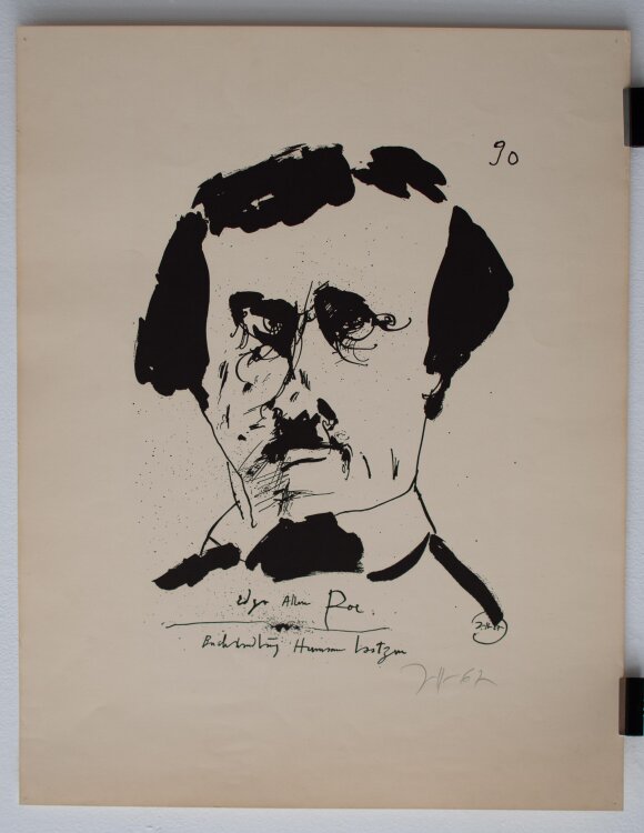 Horst Janssen - Edgar Allan Poe - 1967 - Lithografie