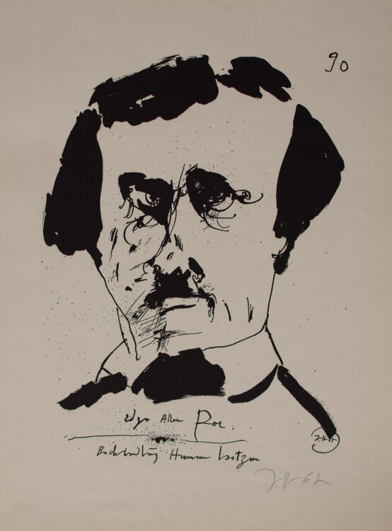 Horst Janssen - Edgar Allan Poe - 1967 - Lithografie