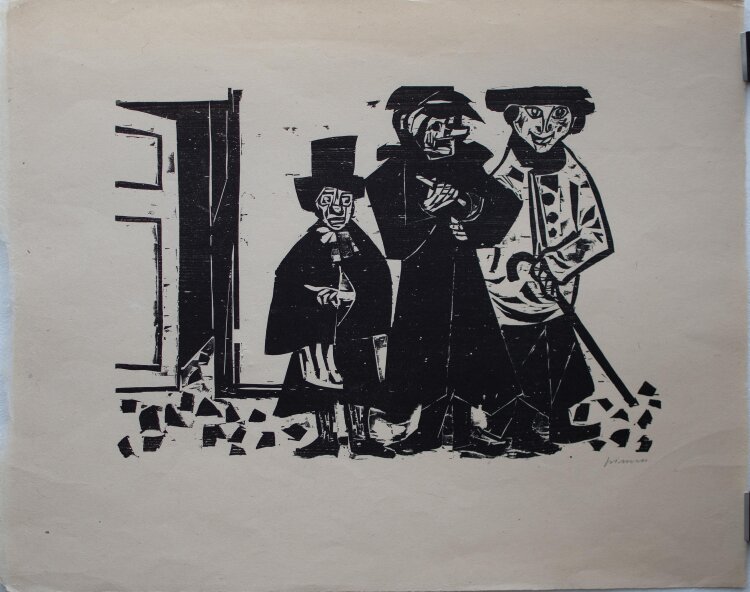 Willem Grimm - Rummelpottszene - 1969 - Holzschnitt