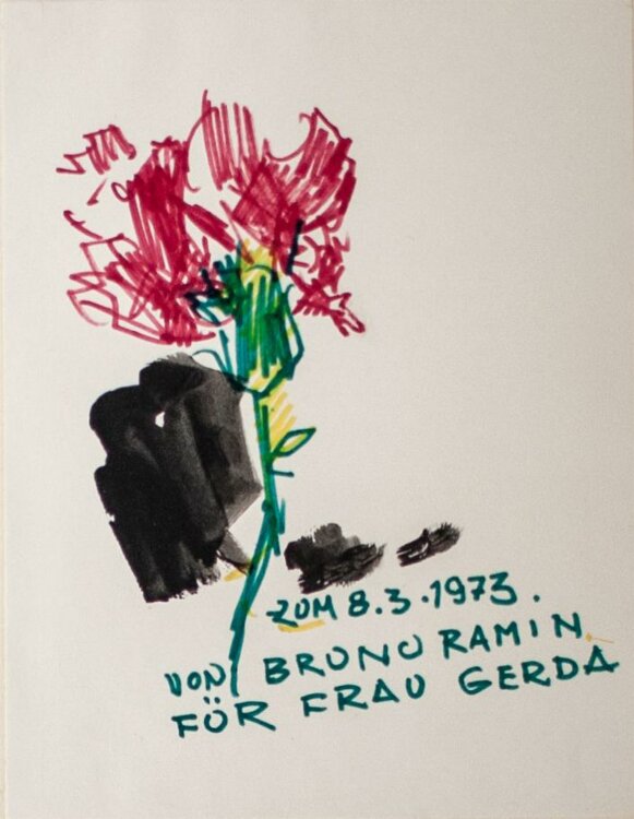 Bruno Ramin - Blume - Zeichnung - 1973