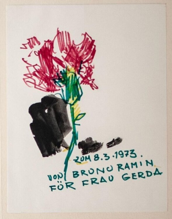 Bruno Ramin - Blume - Zeichnung - 1973