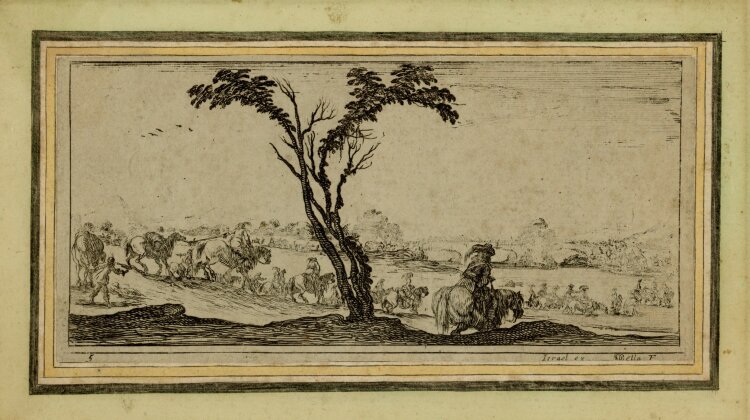 Stefano della Bella - Landschaft mit Reitern und Kanonen - o.J. - Kupferstich