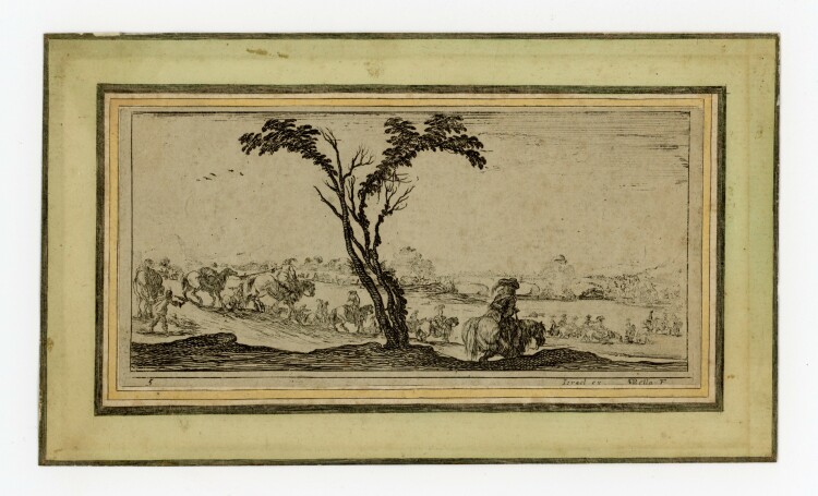 Stefano della Bella - Landschaft mit Reitern und Kanonen - o.J. - Kupferstich