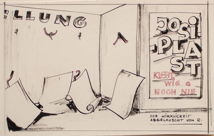 Bruno Ramin - Josiplast/ Karikatur - Tuschzeichnung - o.J.