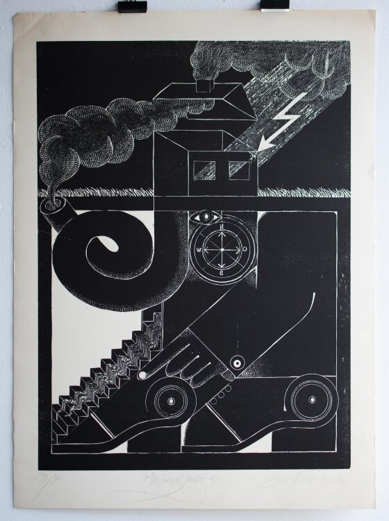 Albert Schindhütte - Die höhere Gewalt - 1971 - Lithografie