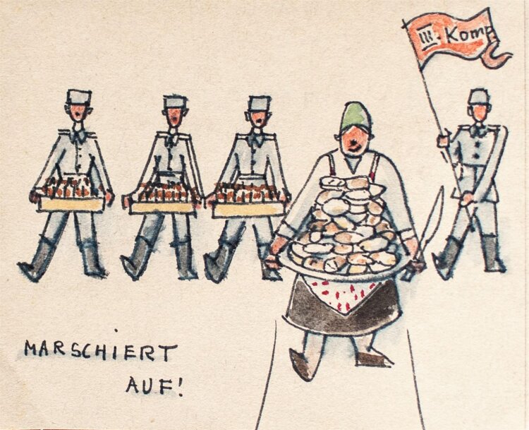 Bruno Ramin - Marschiert auf! - Zeichnung - o.J.