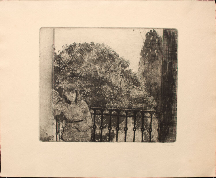 Osterhold Heiseke - Auf dem Balkon - 1979 - Radierung