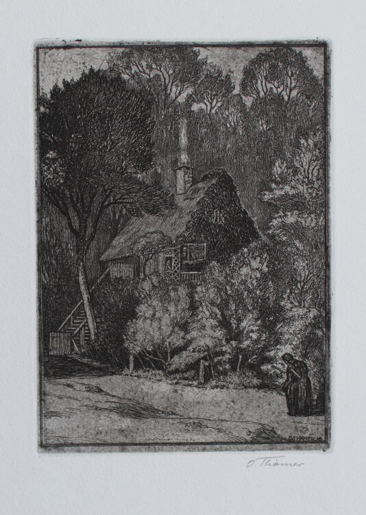 Otto Thämer - Haus am Hohlweg - 1918 - Radierung